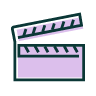 purple movie clapper