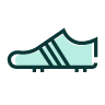 Green football boot