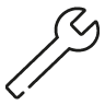 Outline of a spanner icon