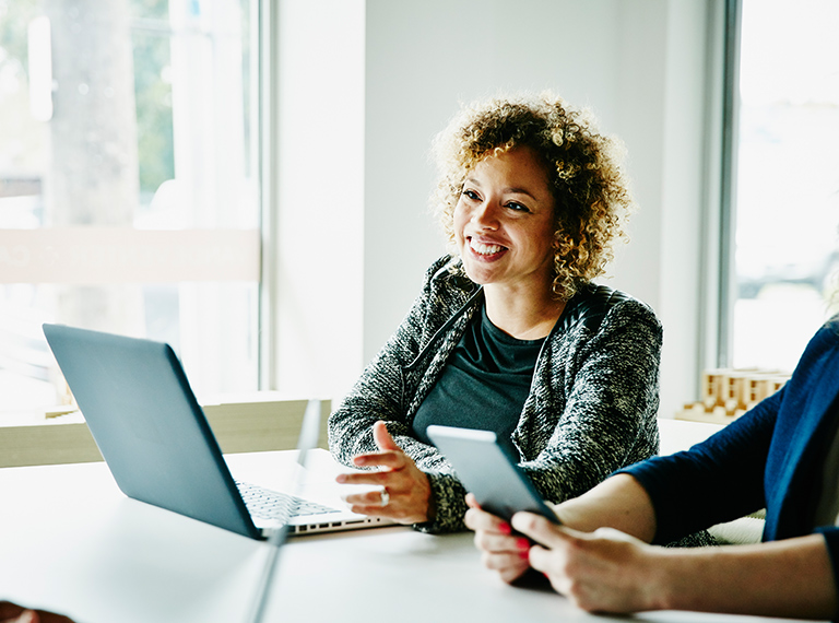 Woman on interview panel