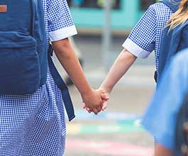 Kids walking to school