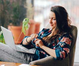 Girl working on laptop