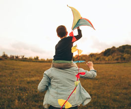 Father and son kite