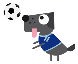 Puppy plays football