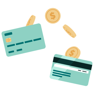 Illustration showing transfer of balance between two credit cards