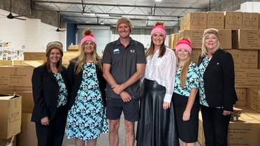 Newcastle Permanent employees with Mark Hughes and Kirrah McClelland