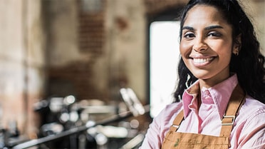 Woman smiling at work