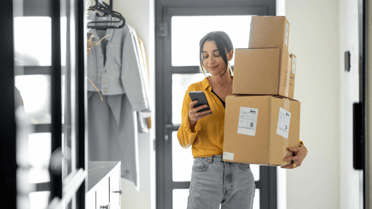 Woman holding packages