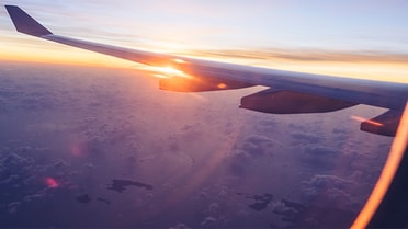 Flight view sunset 