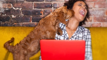woman with dog