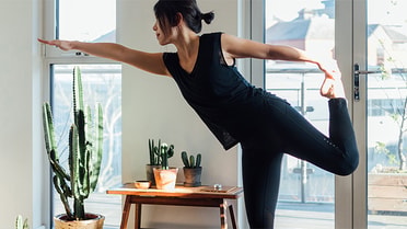 Woman trying yoga