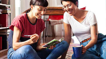 comparing notes in note book