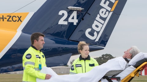 CareFlight plane taking passenger
