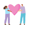 illustration of people holding a heart