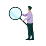 illustration of a person holding a magnify glass 