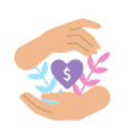 Newcastle Permanent Charitable Foundation - Hands Around Heart Icon