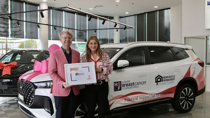 Hunter Breast Cancer Foundation (L-R) Josh Lawler Fundraising, Events & Marketing Coordinator HBCF, Louise Ross HBCF General Manager.JPG