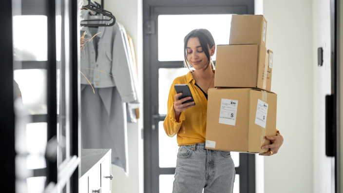 Woman holding packages